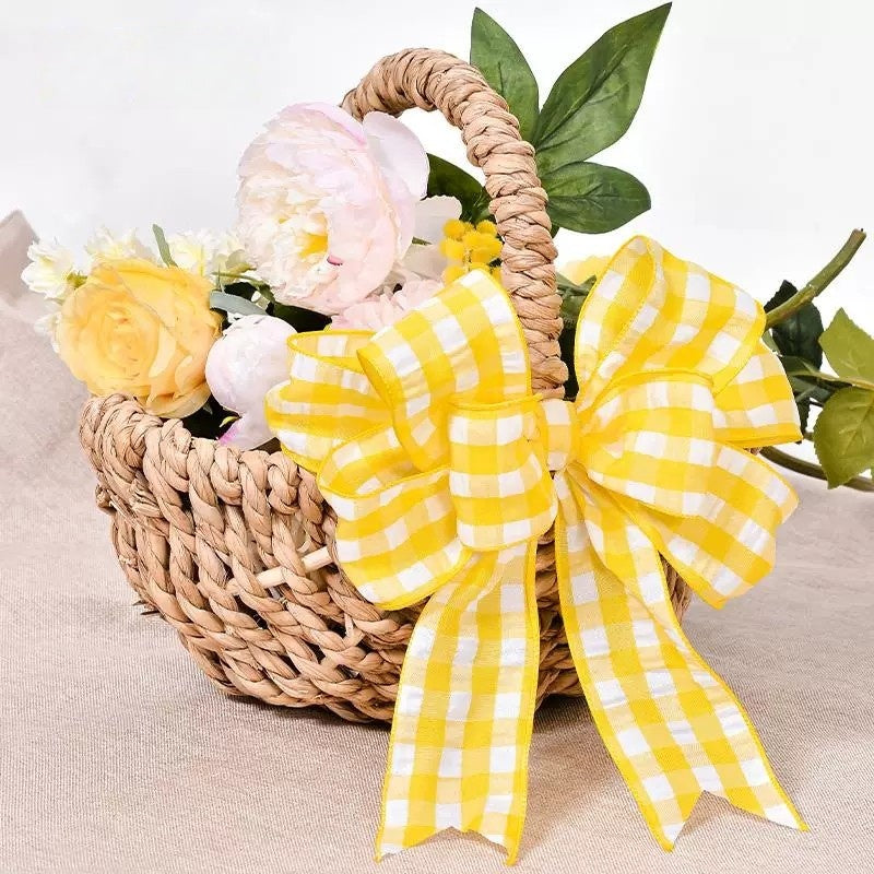 2.5Inch(63mm) 10Yards Bubble Gingham Ribbon, 9 Colors Available. Bubble check plaid ribbon, suitable for gift wrapping, festival decoration, floral arrangement and DIY crafts.