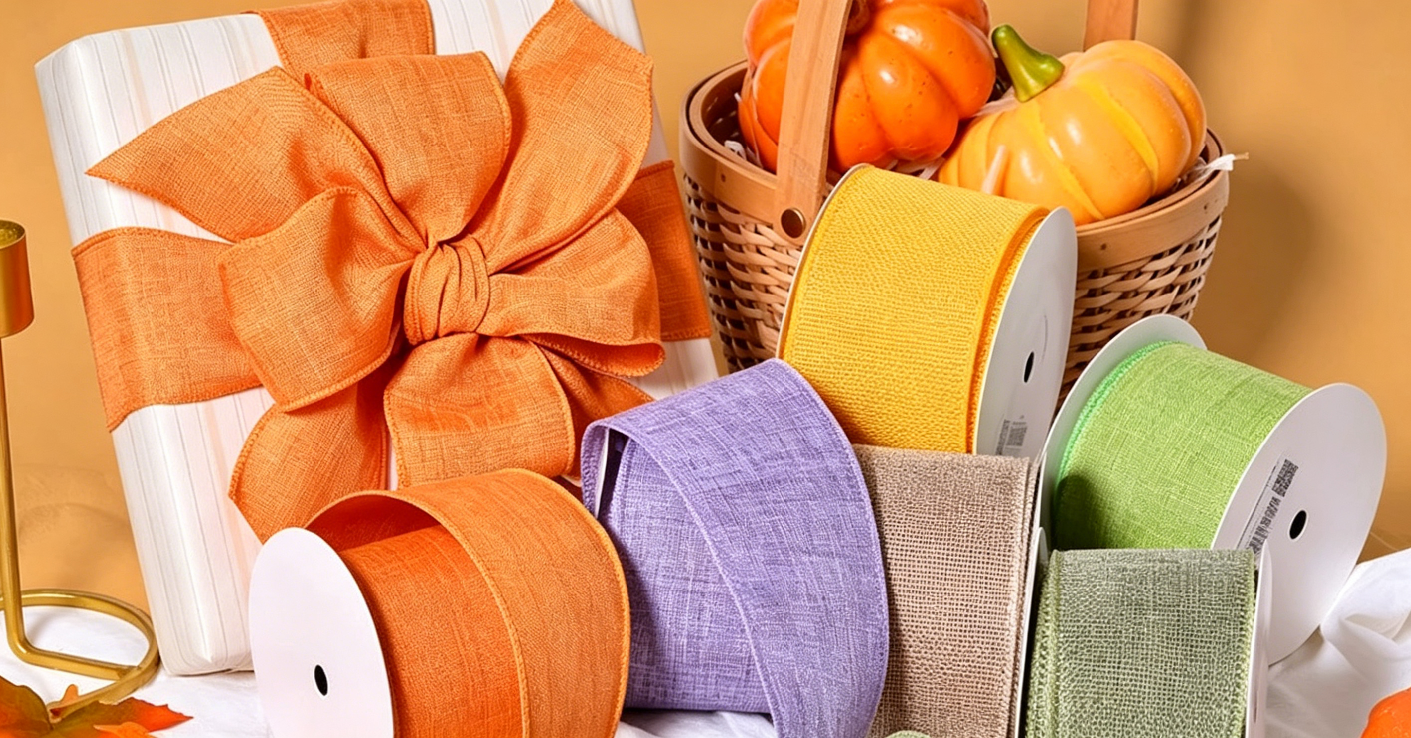 Fall Harvest Wired Burlap Ribbon | Autumn Decorative Ribbon for Crafts ...