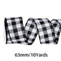 2.5 Inch (63mm), 10 Yards Fine Linen Plaid Cuff Ribbon. Perfect for festive decorative bows, wreath making, gift wrapping and home decoration.