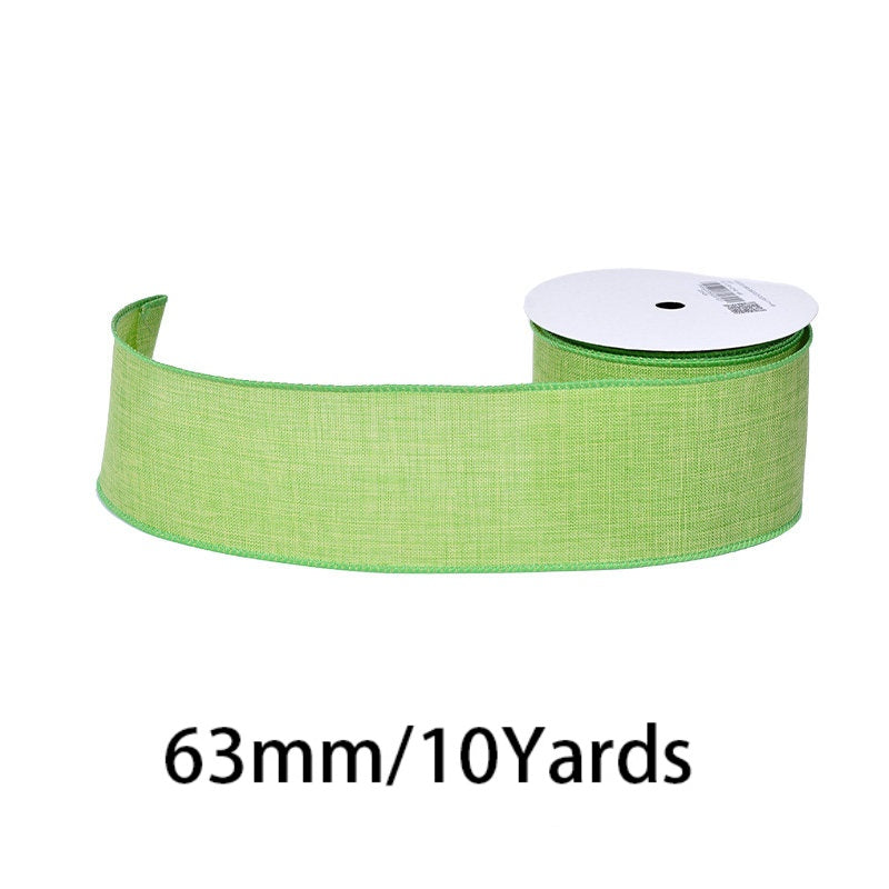 27 Colors Available Linen Craft Ribbon, 63mm Wide, 10 Yards per Roll, Fine Grain / Coarse Grain Options, Suitable for DIY Crafts and Gift Wrapping.