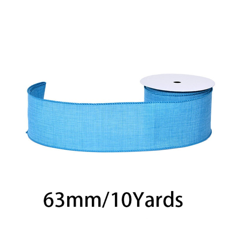 27 Colors Available Linen Craft Ribbon, 63mm Wide, 10 Yards per Roll, Fine Grain / Coarse Grain Options, Suitable for DIY Crafts and Gift Wrapping.