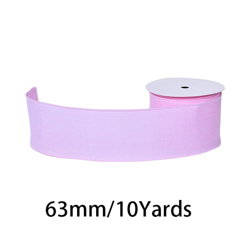 27 Colors Available Linen Craft Ribbon, 63mm Wide, 10 Yards per Roll, Fine Grain / Coarse Grain Options, Suitable for DIY Crafts and Gift Wrapping.