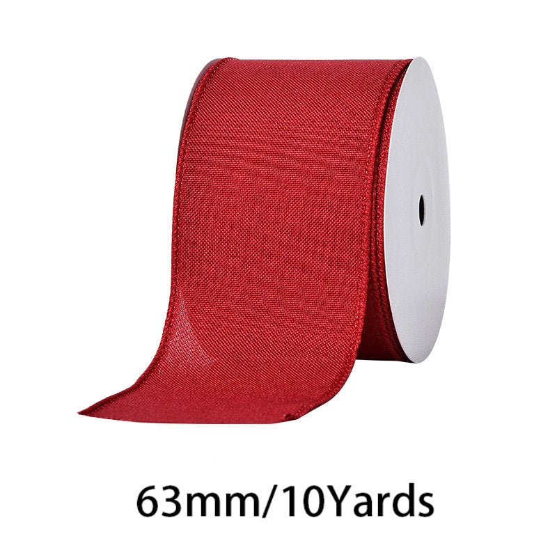 2.5Inch(63mm) 10Yards Christmas Wired Edge Ribbon, 24 Styles Available. Christmas wired edge ribbon, ideal for Christmas tree decoration, gift wrapping and festive floral arrangements.