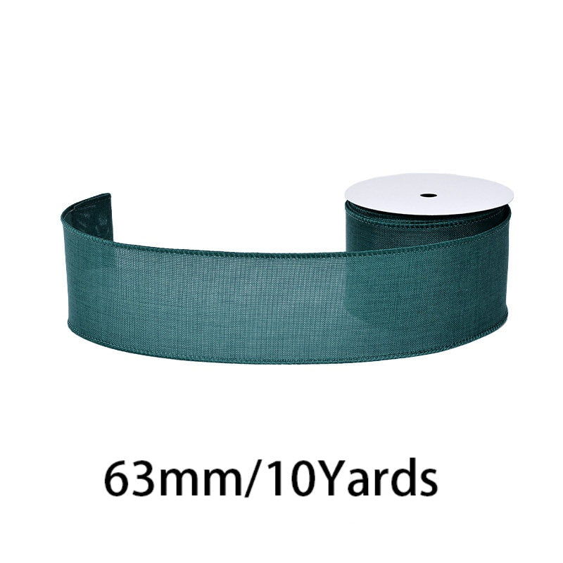 27 Colors Available Linen Craft Ribbon, 63mm Wide, 10 Yards per Roll, Fine Grain / Coarse Grain Options, Suitable for DIY Crafts and Gift Wrapping.