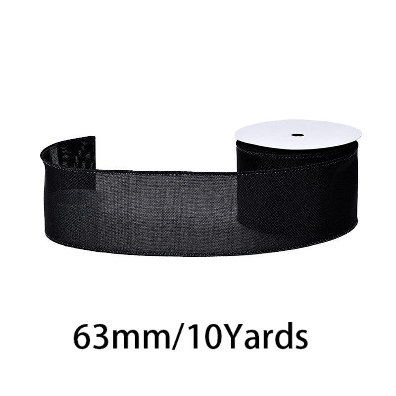 27 Colors Available Linen Craft Ribbon, 63mm Wide, 10 Yards per Roll, Fine Grain / Coarse Grain Options, Suitable for DIY Crafts and Gift Wrapping.