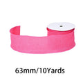 27 Colors Available Linen Craft Ribbon, 63mm Wide, 10 Yards per Roll, Fine Grain / Coarse Grain Options, Suitable for DIY Crafts and Gift Wrapping.