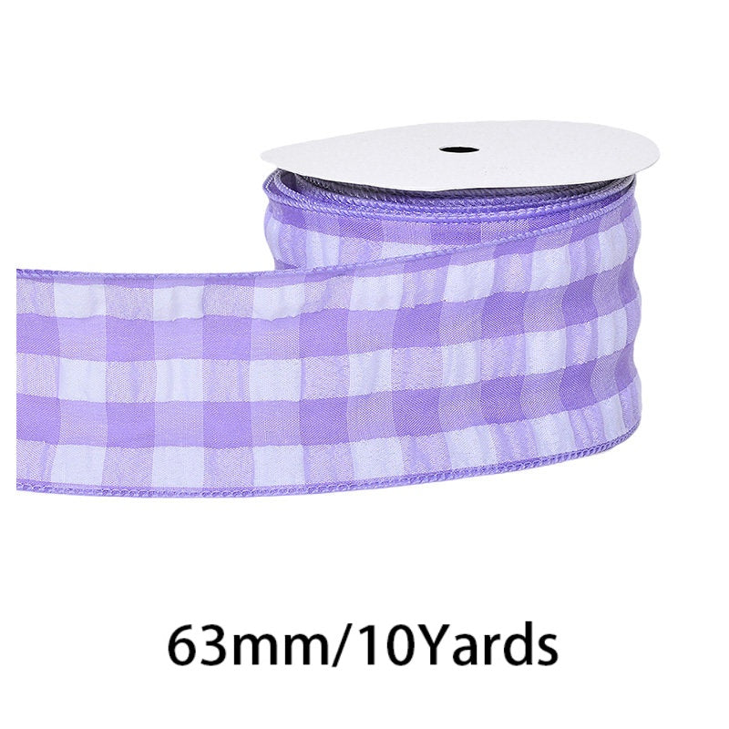 2.5Inch(63mm) 10Yards Bubble Gingham Ribbon, 9 Colors Available. Bubble check plaid ribbon, suitable for gift wrapping, festival decoration, floral arrangement and DIY crafts.