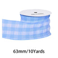2.5Inch(63mm) 10Yards Bubble Gingham Ribbon. Bubble check plaid ribbon, suitable for gift wrapping, festival decoration, floral arrangement and DIY crafts.