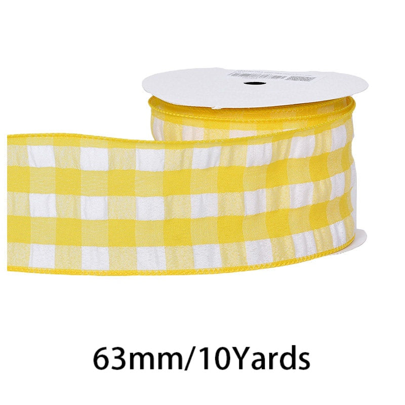 2.5Inch(63mm) 10Yards Bubble Gingham Ribbon, 9 Colors Available. Bubble check plaid ribbon, suitable for gift wrapping, festival decoration, floral arrangement and DIY crafts.