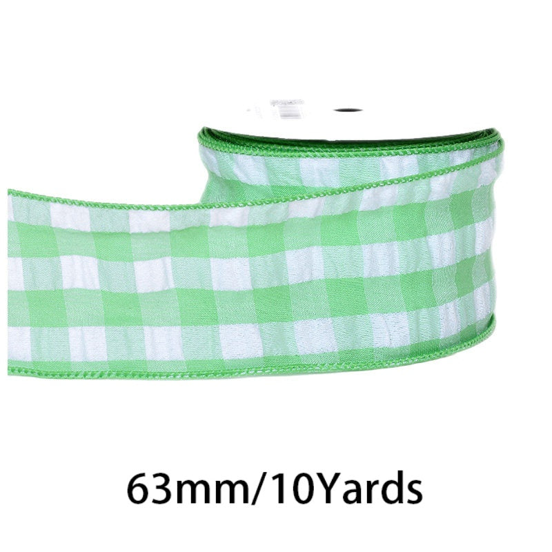 2.5Inch(63mm) 10Yards Bubble Gingham Ribbon, 9 Colors Available. Bubble check plaid ribbon, suitable for gift wrapping, festival decoration, floral arrangement and DIY crafts.