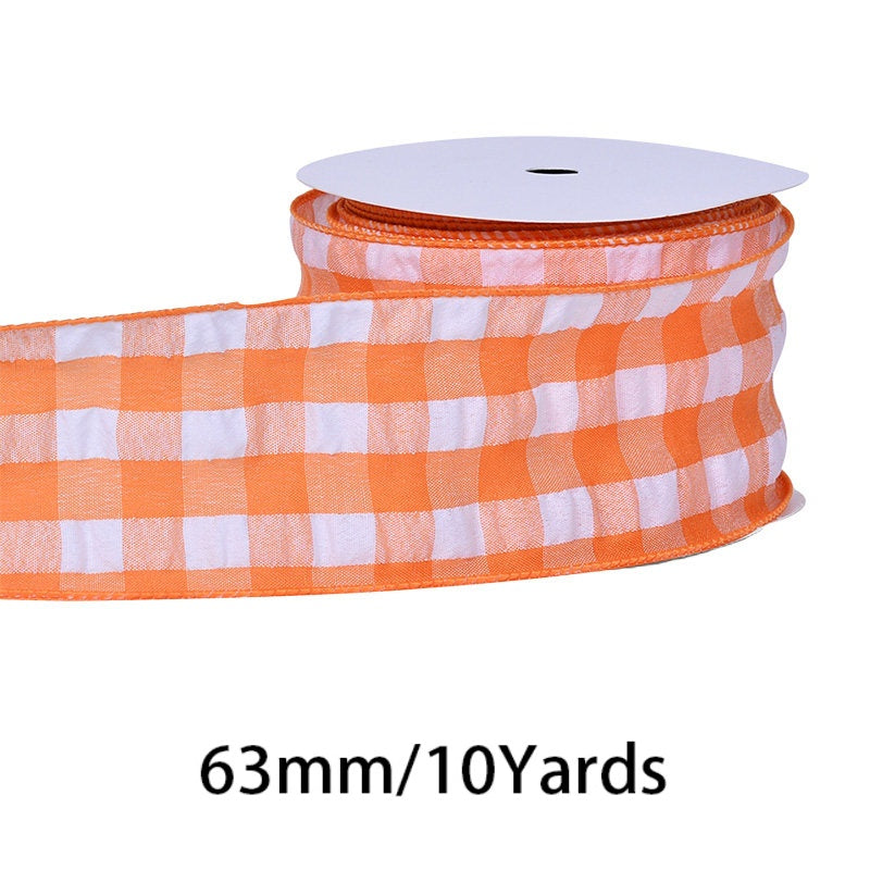2.5Inch(63mm) 10Yards Bubble Gingham Ribbon, 9 Colors Available. Bubble check plaid ribbon, suitable for gift wrapping, festival decoration, floral arrangement and DIY crafts.
