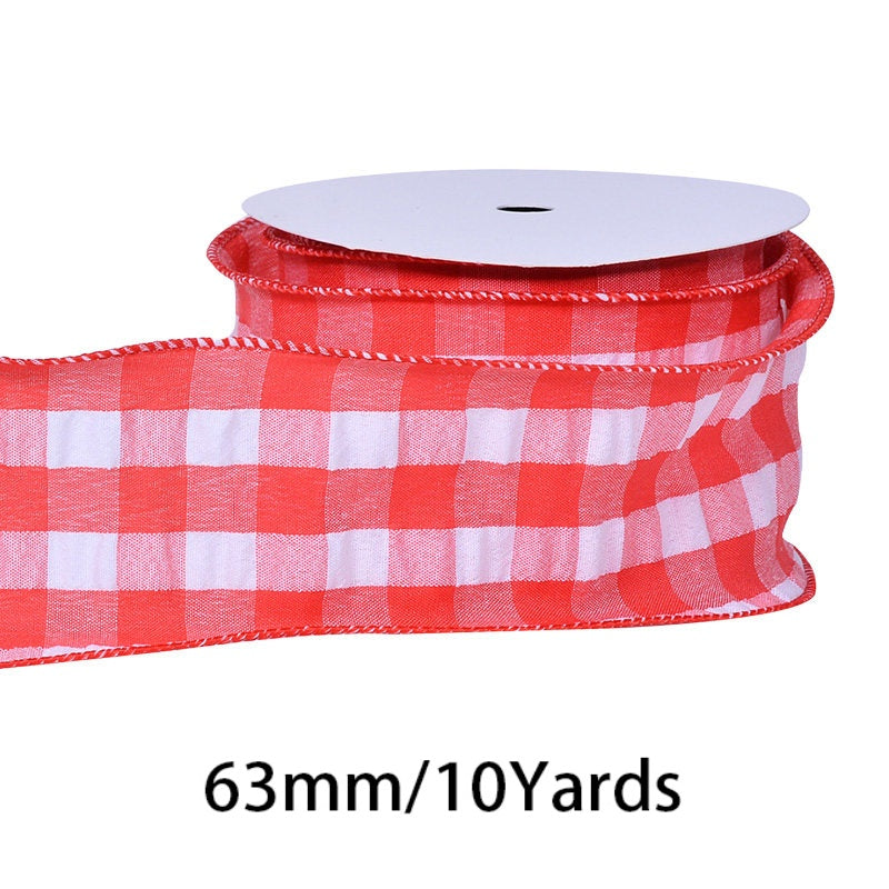 2.5Inch(63mm) 10Yards Bubble Gingham Ribbon, 9 Colors Available. Bubble check plaid ribbon, suitable for gift wrapping, festival decoration, floral arrangement and DIY crafts.