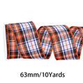 2.5 Inch (63mm), 10 Yards Fine Linen Plaid Cuff Ribbon. Perfect for festive decorative bows, wreath making, gift wrapping and home decoration.