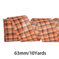 2.5 Inch (63mm), 10 Yards Fine Linen Plaid Cuff Ribbon. Perfect for festive decorative bows, wreath making, gift wrapping and home decoration.
