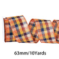 2.5 Inch (63mm), 10 Yards Fine Linen Plaid Cuff Ribbon. Perfect for festive decorative bows, wreath making, gift wrapping and home decoration.