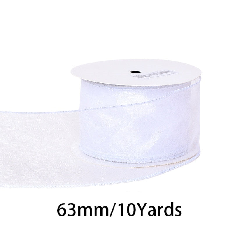 2.5Inch (63mm) 10Yards Crystal Organza Ribbon, 10 Colors Available. Perfect for gift wrapping, wedding & party decor, bow making and floral decoration.
