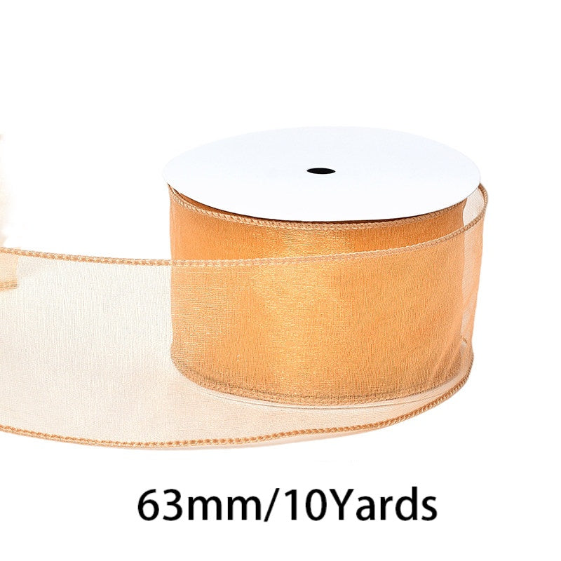 2.5Inch (63mm) 10Yards Crystal Organza Ribbon, 10 Colors Available. Perfect for gift wrapping, wedding & party decor, bow making and floral decoration.