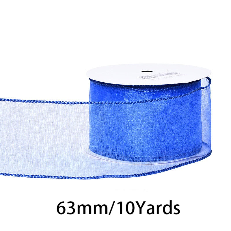 2.5Inch (63mm) 10Yards Crystal Organza Ribbon, 10 Colors Available. Perfect for gift wrapping, wedding & party decor, bow making and floral decoration.