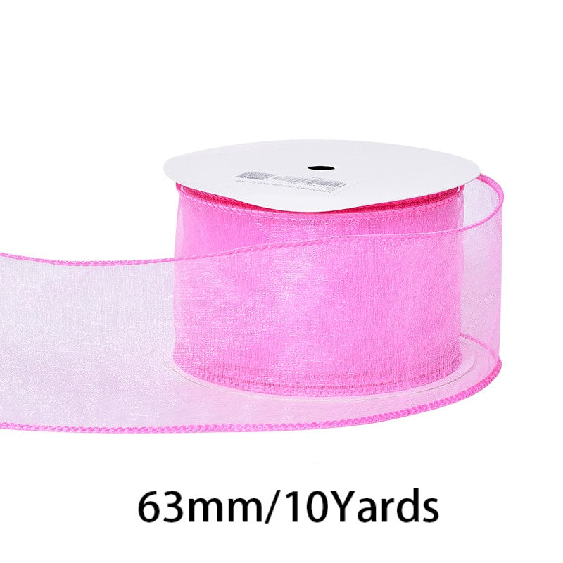 2.5Inch (63mm) 10Yards Crystal Organza Ribbon, 10 Colors Available. Perfect for gift wrapping, wedding & party decor, bow making and floral decoration.