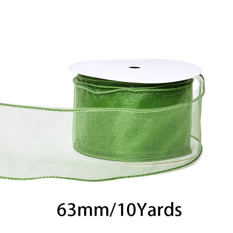 2.5Inch (63mm) 10Yards Crystal Organza Ribbon, 10 Colors Available. Perfect for gift wrapping, wedding & party decor, bow making and floral decoration.