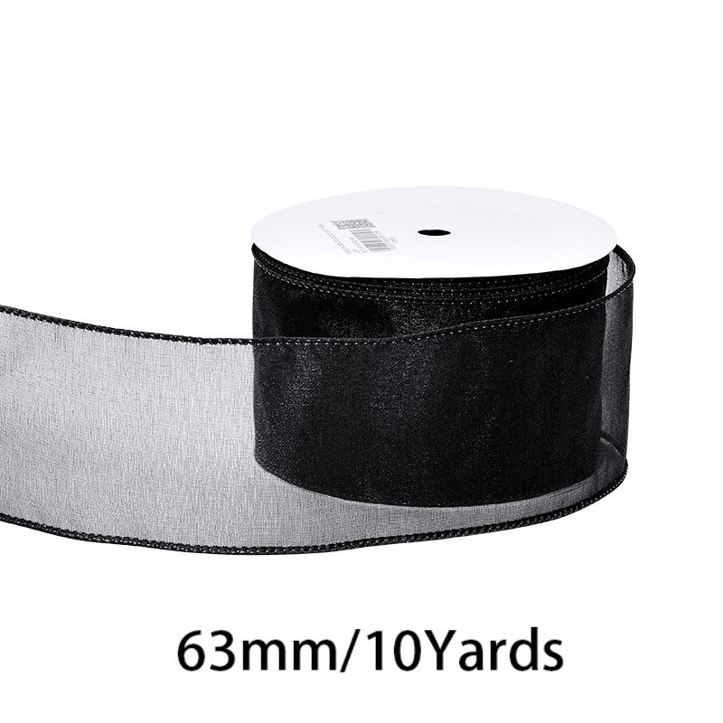 2.5Inch (63mm) 10Yards Crystal Organza Ribbon, 10 Colors Available. Perfect for gift wrapping, wedding & party decor, bow making and floral decoration.