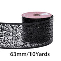2.5 Inch (63mm) x 10 Yards/Roll Sequin Wired Edge Ribbon, Hollow Out Sparkling Design, for Christmas, Halloween, Thanksgiving, Valentine's Day, Gift Wrapping and DIY Crafts