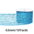 2.5 Inch (63mm) x 10 Yards/Roll Glitter Mesh Ribbon, Hollow Out Sparkling Design, for Christmas, Halloween, Thanksgiving, Valentine's Day, Gift Wrapping and DIY Crafts