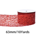 2.5 Inch (63mm) x 10 Yards/Roll Glitter Mesh Ribbon, Hollow Out Sparkling Design, for Christmas, Halloween, Thanksgiving, Valentine's Day, Gift Wrapping and DIY Crafts
