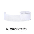 Linen craft ribbon, 63 mm wide, 10 yards per roll. Available in fine grain and coarse grain styles, ideal for DIY crafts and gift wrapping.