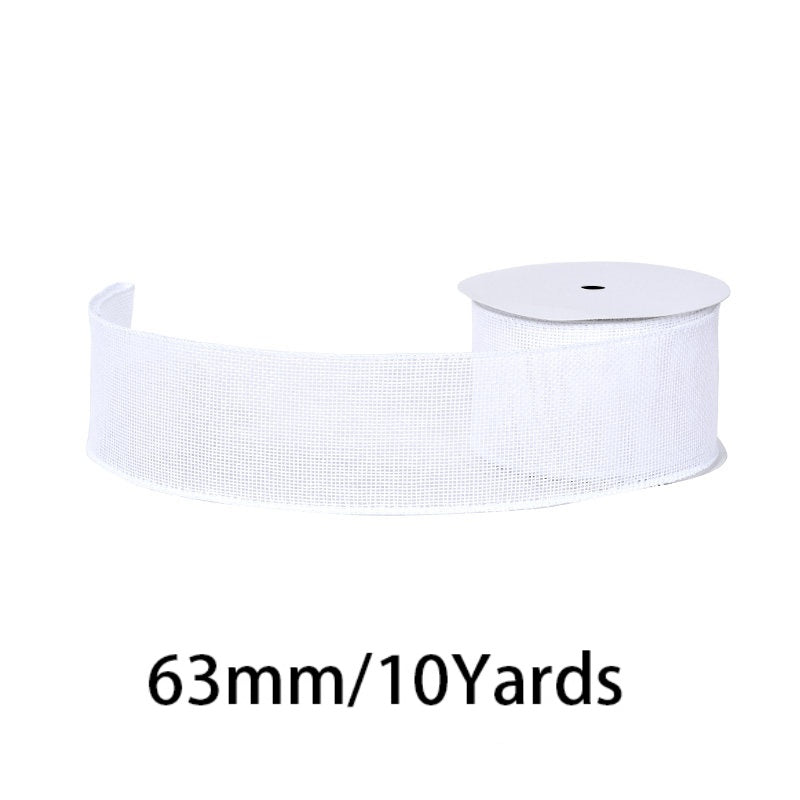 27 Colors Available Linen Craft Ribbon, 63mm Wide, 10 Yards per Roll, Fine Grain / Coarse Grain Options, Suitable for DIY Crafts and Gift Wrapping.