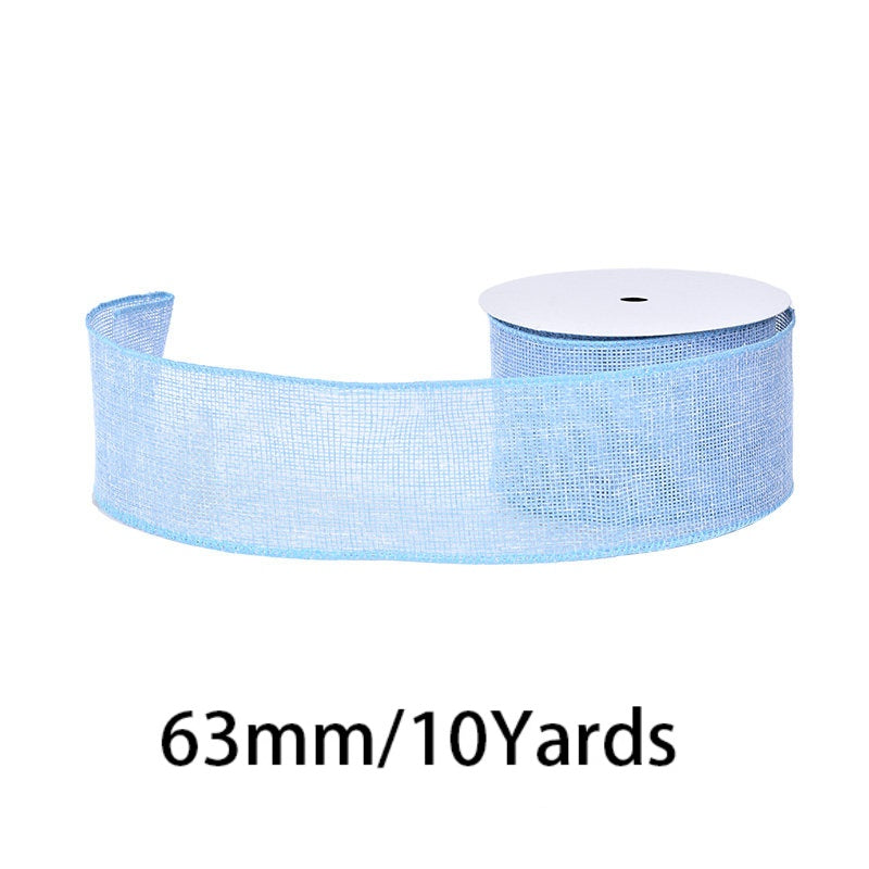 27 Colors Available Linen Craft Ribbon, 63mm Wide, 10 Yards per Roll, Fine Grain / Coarse Grain Options, Suitable for DIY Crafts and Gift Wrapping.