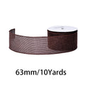 Linen craft ribbon, 63 mm wide, 10 yards per roll. Available in fine grain and coarse grain styles, ideal for DIY crafts and gift wrapping.
