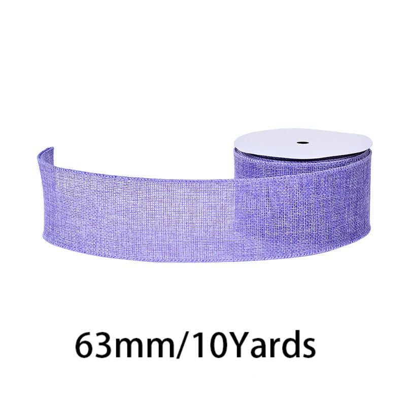 27 Colors Available Linen Craft Ribbon, 63mm Wide, 10 Yards per Roll, Fine Grain / Coarse Grain Options, Suitable for DIY Crafts and Gift Wrapping.