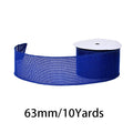 Linen craft ribbon, 63 mm wide, 10 yards per roll. Available in fine grain and coarse grain styles, ideal for DIY crafts and gift wrapping.