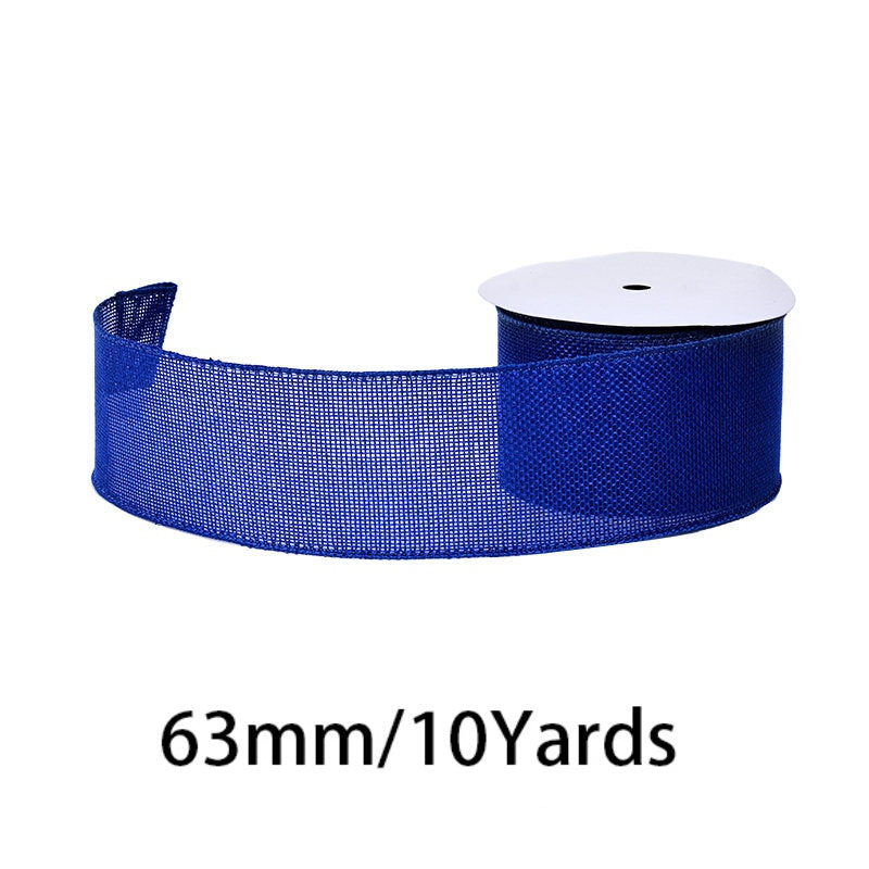 27 Colors Available Linen Craft Ribbon, 63mm Wide, 10 Yards per Roll, Fine Grain / Coarse Grain Options, Suitable for DIY Crafts and Gift Wrapping.