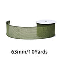Linen craft ribbon, 63 mm wide, 10 yards per roll. Available in fine grain and coarse grain styles, ideal for DIY crafts and gift wrapping.