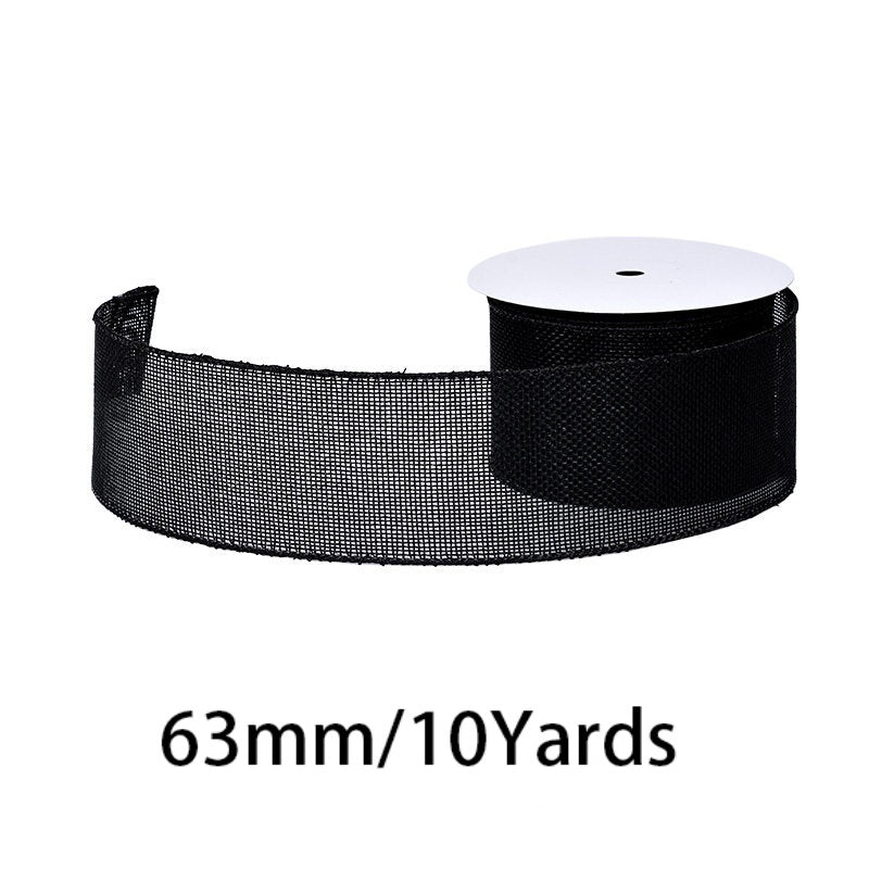 27 Colors Available Linen Craft Ribbon, 63mm Wide, 10 Yards per Roll, Fine Grain / Coarse Grain Options, Suitable for DIY Crafts and Gift Wrapping.