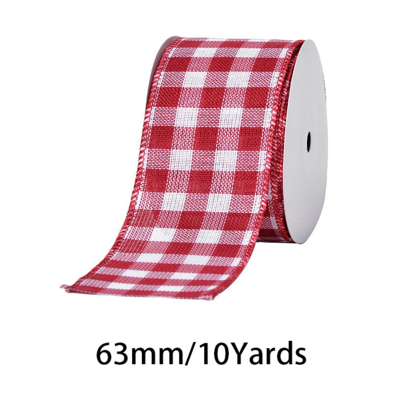 2.5Inch(63mm) 10Yards Christmas Wired Edge Ribbon, 24 Styles Available. Christmas wired edge ribbon, ideal for Christmas tree decoration, gift wrapping and festive floral arrangements.