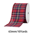 2.5 Inch (63mm) 10 Yards Christmas Wired Edge Ribbon. Perfect for Christmas tree decor, gift wrapping and festive floral arrangements.