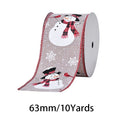 2.5 Inch (63mm) 10 Yards Christmas Wired Edge Ribbon. Perfect for Christmas tree decor, gift wrapping and festive floral arrangements.
