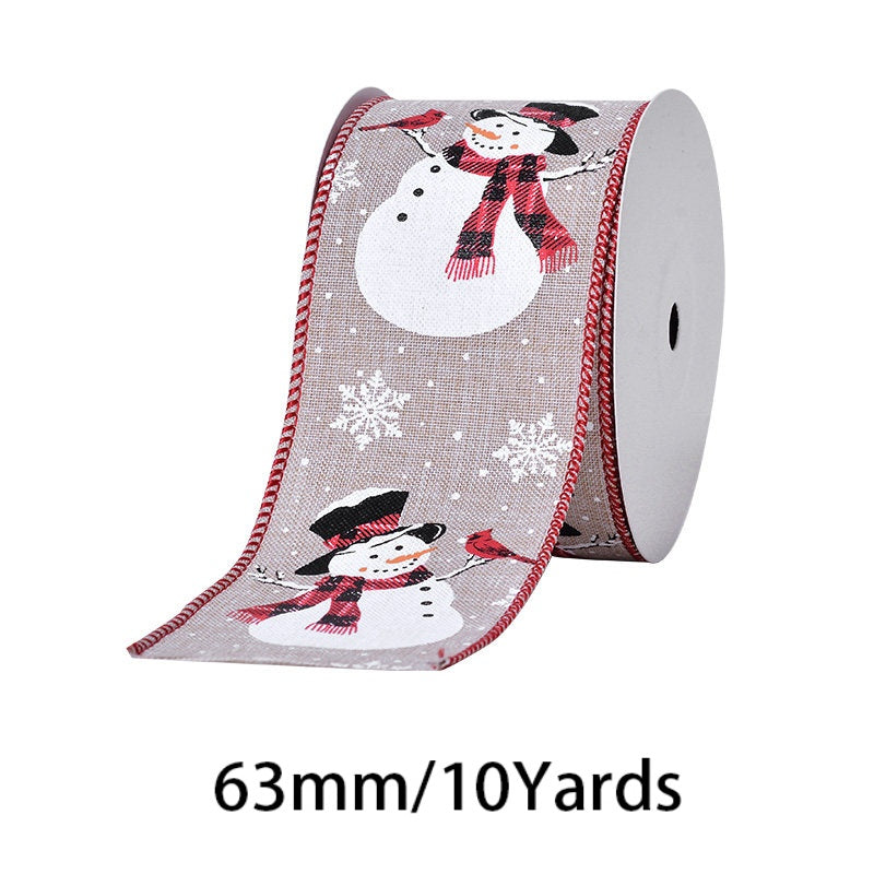 2.5Inch(63mm) 10Yards Christmas Wired Edge Ribbon, 24 Styles Available. Christmas wired edge ribbon, ideal for Christmas tree decoration, gift wrapping and festive floral arrangements.