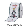 2.5 Inch (63mm) 10 Yards Christmas Wired Edge Ribbon. Perfect for Christmas tree decor, gift wrapping and festive floral arrangements.