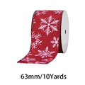 2.5 Inch (63mm) 10 Yards Christmas Wired Edge Ribbon. Perfect for Christmas tree decor, gift wrapping and festive floral arrangements.