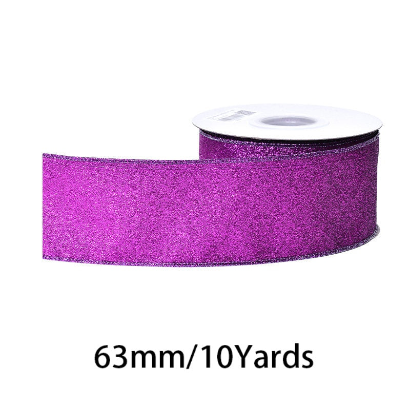 2.5Inch(63mm) 10Yards Shimmer Metallic Ribbon, 8 Colors Available. Shiny metallic ribbon, perfect for festival decoration, gift wrapping, DIY crafts and floral arrangement.