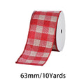 2.5 Inch (63mm) 10 Yards Christmas Wired Edge Ribbon. Perfect for Christmas tree decor, gift wrapping and festive floral arrangements.