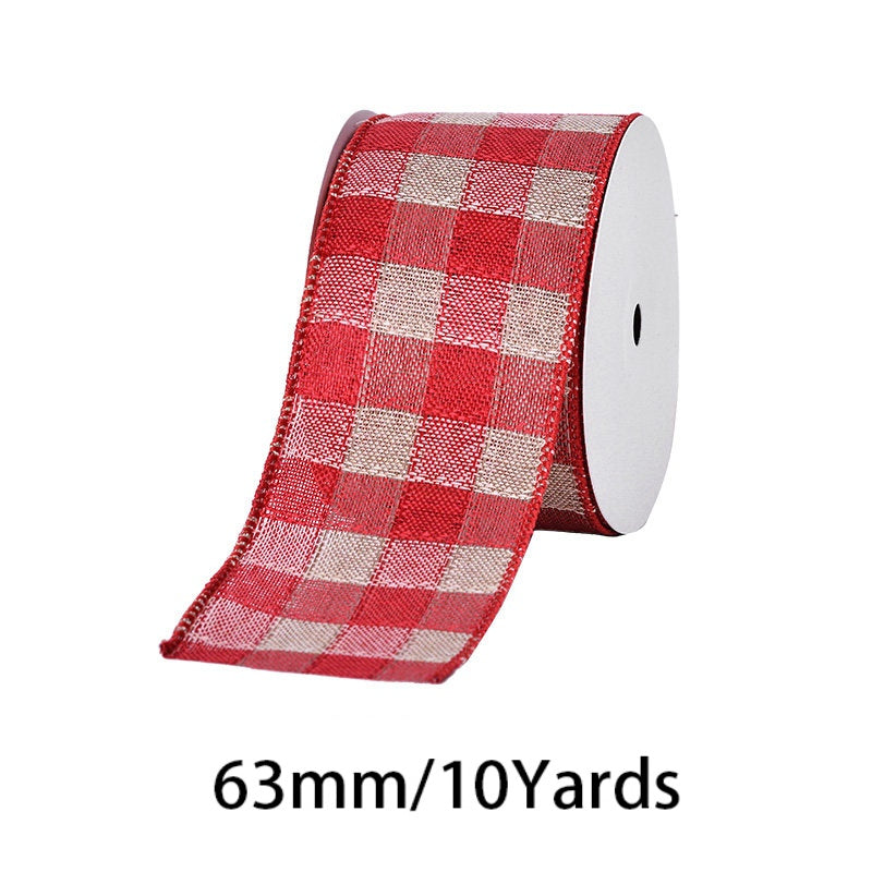 2.5Inch(63mm) 10Yards Christmas Wired Edge Ribbon, 24 Styles Available. Christmas wired edge ribbon, ideal for Christmas tree decoration, gift wrapping and festive floral arrangements.