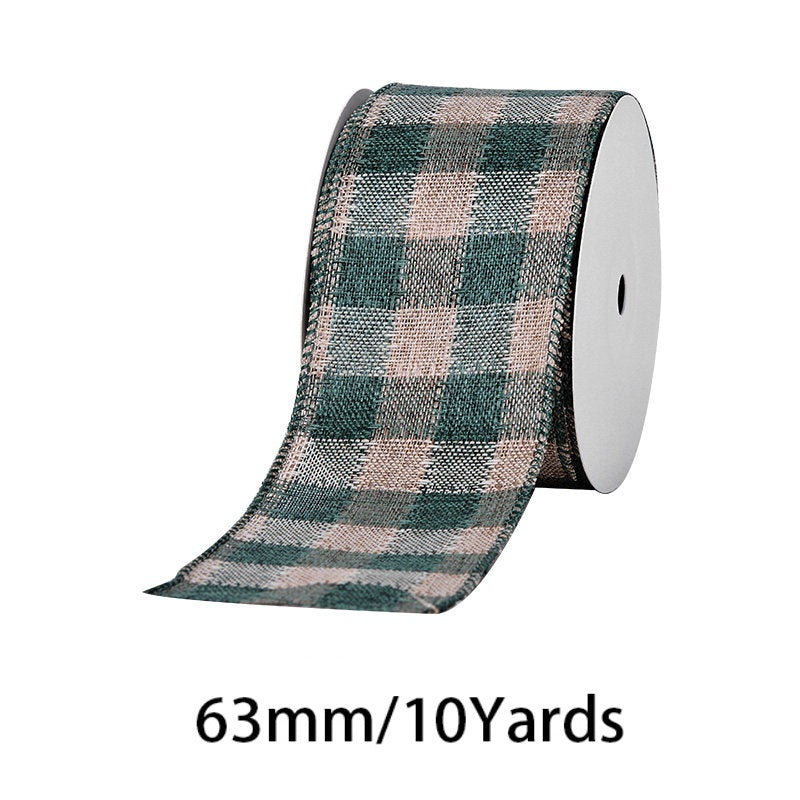 2.5Inch(63mm) 10Yards Christmas Wired Edge Ribbon, 24 Styles Available. Christmas wired edge ribbon, ideal for Christmas tree decoration, gift wrapping and festive floral arrangements.