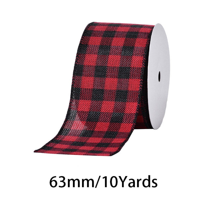 2.5Inch(63mm) 10Yards Christmas Wired Edge Ribbon, 24 Styles Available. Christmas wired edge ribbon, ideal for Christmas tree decoration, gift wrapping and festive floral arrangements.