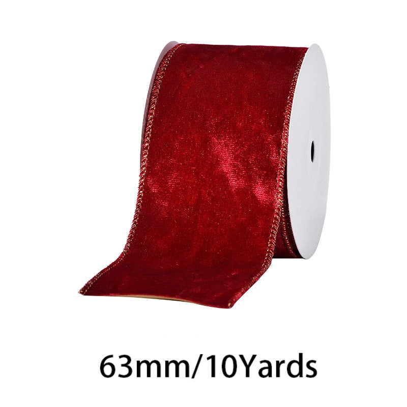 2.5Inch(63mm) 10Yards Christmas Wired Edge Ribbon, 24 Styles Available. Christmas wired edge ribbon, ideal for Christmas tree decoration, gift wrapping and festive floral arrangements.