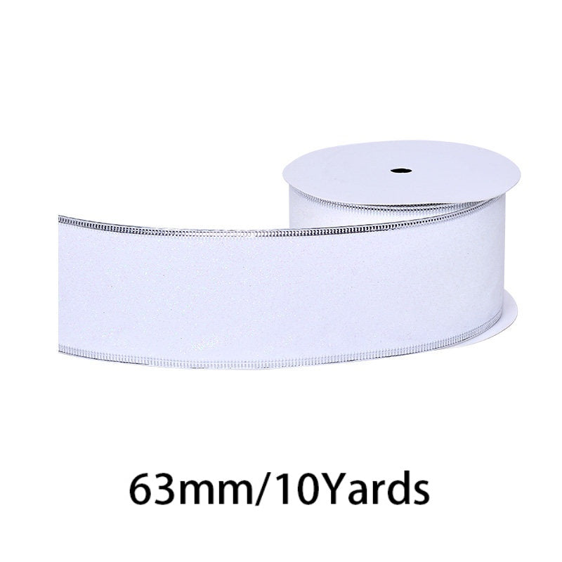 2.5Inch(63mm) 10Yards Shimmer Metallic Ribbon, 8 Colors Available. Shiny metallic ribbon, perfect for festival decoration, gift wrapping, DIY crafts and floral arrangement.